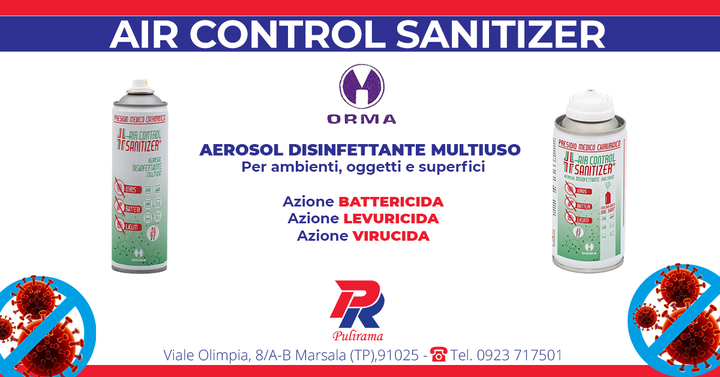 AIR CONTROL SANITIZER è il disinfettante aerosol pronto all'uso del marchio #ORMA 😷